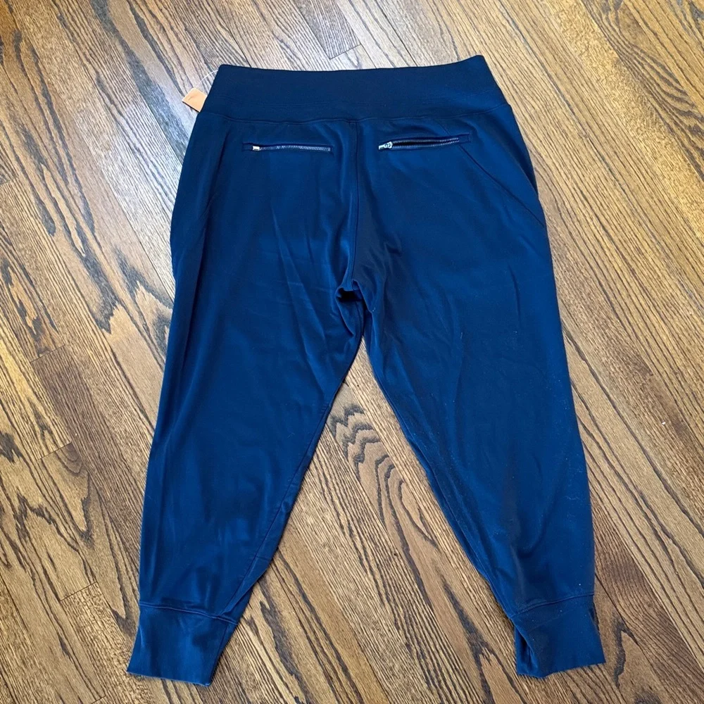 Athleta Women XL High Waist Slim Navy Track Pants Joggers Activewear - Picture 5 of 5